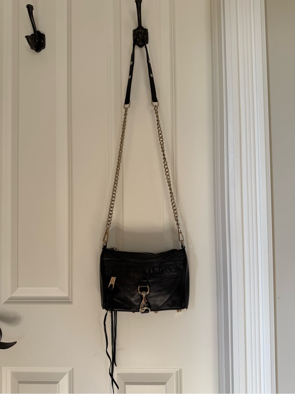 Rebecca Minkoff Mini MAC Black Leather Chain Crossbody Bag